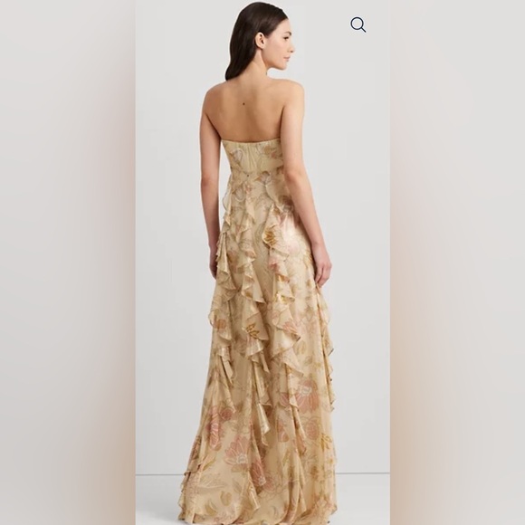 Ralph Lauren Mettalic strapless gown - Picture 2 of 6